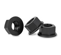 Écrou à tête hexagonale à fond plat en plastique et nylon, noir et blanc, M3, M4, M5, M6, M8, M10, M12, isolant électrique(Black,M5 (25pcs))