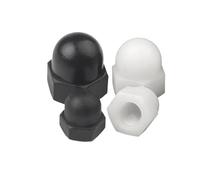 Écrou borgne décoratif hexagonal isolé en nylon et plastique M3 M4 M5 M6 M8 M10 M12 M14 M16 DIN 1587, 5/50 pièces(WHITE,50pcs M3)