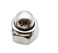 Écrou borgne Écrou de blocage hexagonal en nylon M4 M5 M6 M8 M10 M12 en acier inoxydable 304 avec capuchon en forme de gland et dôme semi-circulaire(Metal cap,2pcs M10)