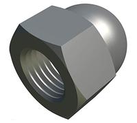 Ecrou Borgne Hexagonaux M12 Écrous de Verrouillage Dome Cap (Paquet de 10) Zingué Cache Cap esthetique pour Vis/Boulons - Capuchon de Protection Norme Certifiée DIN 1587 Ton Argente (12mm)