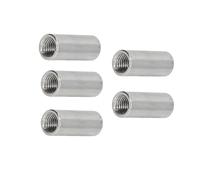 Écrou d'accouplement, matériel fileté d'écrou de goujon à manchon rond en acier inoxydable, écrous de bielle pour support, plateau de caméra, support de lampe 5 pièces 5pcs M6*12 * 25