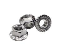 Écrou de blocage à bride dentelée DIN6923, écrou de blocage hexagonal M3-M16 en acier inoxydable 201/304/316, 1/25 pièces(25pcs M4)