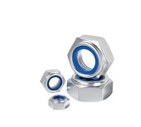 Écrou de blocage à insert en nylon fin/gauche M3-M20 304SS | Écrous à dents inversées Écrous de blocage hexagonaux(Left Thread,M6-5pcs)