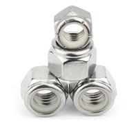 Écrou de blocage hexagonal en acier inoxydable 304, 1/4, 5/16, 3/8, 7/16 à 3/4, autobloquant, Nylock Locknu, 1 pièce/2 pièces/3 pièces/5 pièces/10 pièces/25 pièces(2pcs 1/2-12)