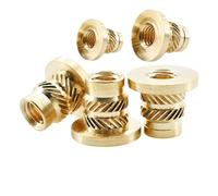 Écrou d'insertion de bride en laiton M2-M8 double sergé moleté | Guide lisse réglé par chaleur d'Insertnut de Nutsert d'injection de moulage intégré(M4xL6.7xOD6.8(20Pcs))