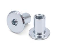 Écrou Ericson à tête plate M5 13x11 mm, acier zingué, empreinte hexagonale, pour meubles - (100pcs)