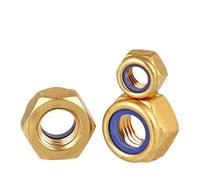 Écrou hexagonal autobloquant en cuivre et Nylon, 1 à 10 pièces, M4 M5 M6 M8 M10 M12 en laiton(M12-1Pcs)