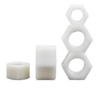 Écrou hexagonal en plastique et Nylon, blanc noir, contre-écrou d'isolation, 5 à 150 pièces pour boulons et vis(White nut,M4(100pcs))