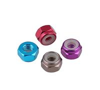 Écrou hexagonal en titane, Écrous à insert nylon, écrous hexagonaux en alliage d'aluminium M2 M3 M4 M5, plusieurs couleurs(1pcs,M3 Sky Blue)