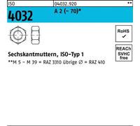 Écrou hexagonal ISO 4032 M 27 A 2 (- 70) 25 pièces