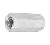 Écrou Hexagonal Long M16x50, Acier au Carbone Galvanisé, Classe de Résistance 10.9, Haute Résistance, 2 Pièces, pour Fixations Industrielles