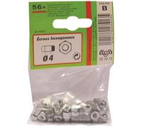 Ecrou hexagonal - VYNEX - 6 pans - Acier zingué - D: 5 mm - Sachet de 44 pièces