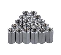 Écrou Long M6 en Acier Inoxydable 304 - Lot de 20 Manchons Hexagonaux de 20mm pour Raccords de Tige Filetés - Écrous de Couplage en Argent