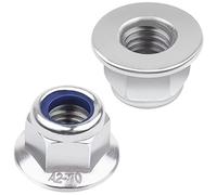 Ecrou M5 DIN 6926, 25 pièces Écrou Frein M5 Leryati Écrous Hexagonaux Avec Collerette, Inox Écrou de Sécurité Autofreiné, Sécurité Autofreiné Avec Filetage, Crantée Bride Blocage Inox