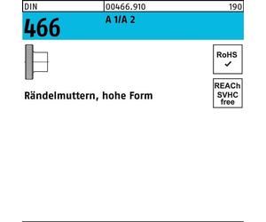 Ecrou moleté DIN 466 forme haute M 6 A 1/A 2