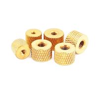 Écrou moleté en laiton M2 M2.5 M3 M4, 10 pièces, écrous à serrer à la main, moleté cylindrique torsadé, écrou en cuivre(M2.5-10pcs)