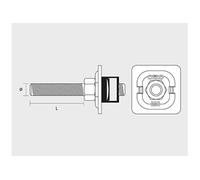 Ecrou rail coulissant avec tige filetée M8x50mm pour rail Strut EPS - Boite de 50 - - 9418EPS