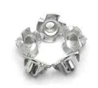 Écrous à griffe en acier au carbone zingué blanc M3 M4 M5 M6 M8 M10, écrous à pression à quatre broches estampillés, fixation Anti-Rotation, 10 pièces(M8x10 (10pcs)-CS ZP)
