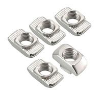 Écrous à rainure en T coulissant, rouleau demi-rond M8 en écrou en T pour profilé d'extrusion d'aluminium série 4545, acier au carbone nickelé, paquet de 10