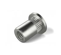 Écrous à sertir moleté en inox - tête plate - M8 - par 100 RIVKLE