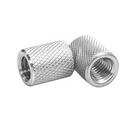Écrous à souder ronds, 2 pièces M12 en acier inoxydable 304, tête plate cylindrique allongée, moletés diamant, trou traversant, écrous de réglage de verrouillage, fixations for électronique