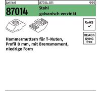 Écrous à tête marteau 87014 8mm, M 5 forme basse Zn 870140119050000 (100 pièces)