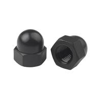 Écrous borgnes à dôme, 50/100 pièces M3 M4 M5 M6 M8 M10/M12 Écrous borgnes hexagonaux en plastique et nylon Couvercle décoratif Écrou borgne demi-cercle(Black-50PCS-M12)