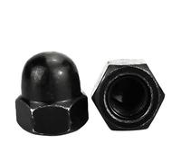 Écrous borgnes à dôme, écrou borgne en laiton et nylon en acier inoxydable 304, tête hexagonale, écrous borgnes métriques, noir et blanc, acier nickelé M3M4M5M6M8M10M12~M36(Black Steel-M10 (3Pcs))