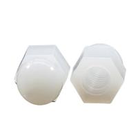 Écrous borgnes à tête hexagonale, écrou borgne en acier inoxydable 304 en nylon et laiton, écrou borgne métrique en acier nickelé noir et blanc M3M4M5M6M8M10M12 50 pièces(Nylon White-M18 (1Pcs))