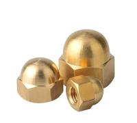 Écrous borgnes à tête hexagonale, écrou borgne en acier inoxydable 304 en nylon et laiton, écrou borgne métrique en acier nickelé noir et blanc M3M4M5M6M8M10M12 50 pièces(Brass-M18 (1Pcs))