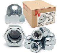 Écrous borgnes M12 DIN 1587, 1 Kg, hexagonal forme haute en acier zingué | cache écrou borgne capuchon de protection pour vis, boulons filetés & tiges filetées