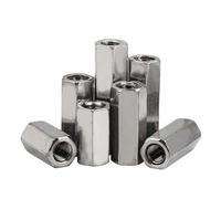 Écrous d'accouplement à tige hexagonale à filetage droit et gauche, connexion à écrou Long en acier inoxydable 304 M3 M4 M5 M6 M8 M10(5Pcs M5x30 (S8))