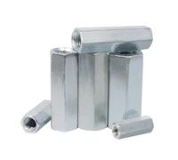 Écrous d'accouplement à tige hexagonale M5 M6 M8 M10 M12 M14 M16 M18, connecteurs filetés, Extension de manchon de Joint de coupleur en Zinc, 1 à 10 pièces(M10x14x35mm-5pcs)