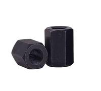 Écrous D'accouplement À Tige Hexagonale Noire En Acier, 2 50 Pièces, Filetage De Connexion, Écrou Tubulaire Manches Longues M8M10M12M14M16M18M20-M48(M12x19x13mm-10Pcs)