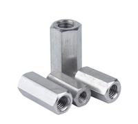Écrous d'accouplement hexagonaux M3 en acier inoxydable 304, connexion à écrou Long, barre filetée, accessoires de quincaillerie(M3x4.7x13mm-5pcs)