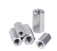 Écrous d'accouplement hexagonaux M4 en acier inoxydable 304, connexion à écrou Long, barre filetée, accessoires de quincaillerie(M4x6x40mm-2pcs)