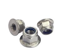 Écrous de blocage à bride en nylon en acier inoxydable DIN6926 M3 M4 M5 M6 M8 M10 M12 1/4-20 1/4-28(304 M3 50PCS)