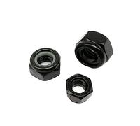Écrous de blocage, Écrou de blocage à insert en nylon et acier au carbone | Boulons de fixationTigesVis à capuchon(Black carbon steel-M2 25pcs)