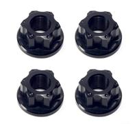 Écrous de Moyeu pour m10 Vélo Fixie 4 Alliage Écrous de Moyeu | Alliage 7075 pour robuste, design léger 5.4g, finition noire mate, compatible pour m10 standard, idéal fixie(black)