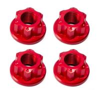 Écrous de Moyeu pour m10 Vélo Fixie 4 Alliage Écrous de Moyeu | Alliage 7075 pour robuste, design léger 5.4g, finition noire mate, compatible pour m10 standard, idéal fixie(red)