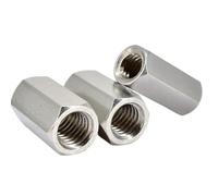 Écrous de raccordement, 4 pièces, écrous creux à double tête en aluminium M6 5 6 7 35 50 mm(M6xD8x16mm)