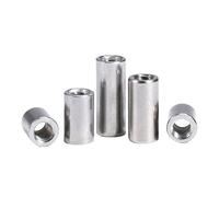 Écrous de raccordement ronds, Écrous d'accouplement à tige cylindrique en acier inoxydable 304, M3-M6, plusieurs tailles, paquet de 5 50 pièces