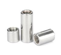Écrous de raccordement ronds, Écrous d'accouplement cylindriques en acier inoxydable 304, écrou hexagonal Long M8-M16