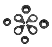 Écrous de Roue de Vélo à Bride, Acier Noir, M8 M10 | Filetage Clair, Clips de Retenue et Capuchons Antidérapants, pour Roues Avant Arrière, Remplacement