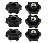 Écrous de serrage M10 x 38mm | 6 pièces Écrous étoile poignée vis plastique | Écrou à ailettes pour machines, systèmes, équipements de fitness, meubles, outils de machine