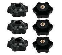 Écrous de serrage M6 x 38mm, lot de 6 écrous étoile poignée en plastique | Écrou papillon pour machines, systèmes, équipements de fitness, meubles, machines-outils
