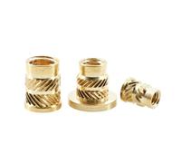 Écrous d'insertion en laiton à bride de type T, écrous filetés moletés thermofusibles intégrés M2-M8 for ordinateur portable d'impression 3D(50PCS,M2x2.5x3.5x4.5)
