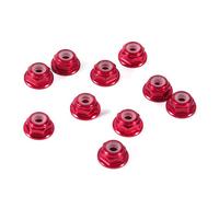 Écrous Hexagonaux Auto-bloquants, 10 PCS M2 Écrou CNC en Aluminium à Brides en Nylon Écrou de Verrouillage Auto-Verrouillage des Écrous Métalliques Rouge