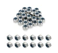Écrous Hexagonaux Autobloquants DIN 985, 120 Pièces M6, Écrou de Blocage Nylstop, Acier au Carbone, Couleur Argent, Pour Boulons et Vis M6
