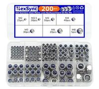 Écrous hexagonaux autobloquants en nylon DIN985, 200 pièces, en acier inoxydable M2 M2.5 M3 M4 M5 M6 M8